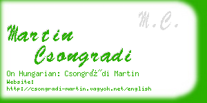 martin csongradi business card